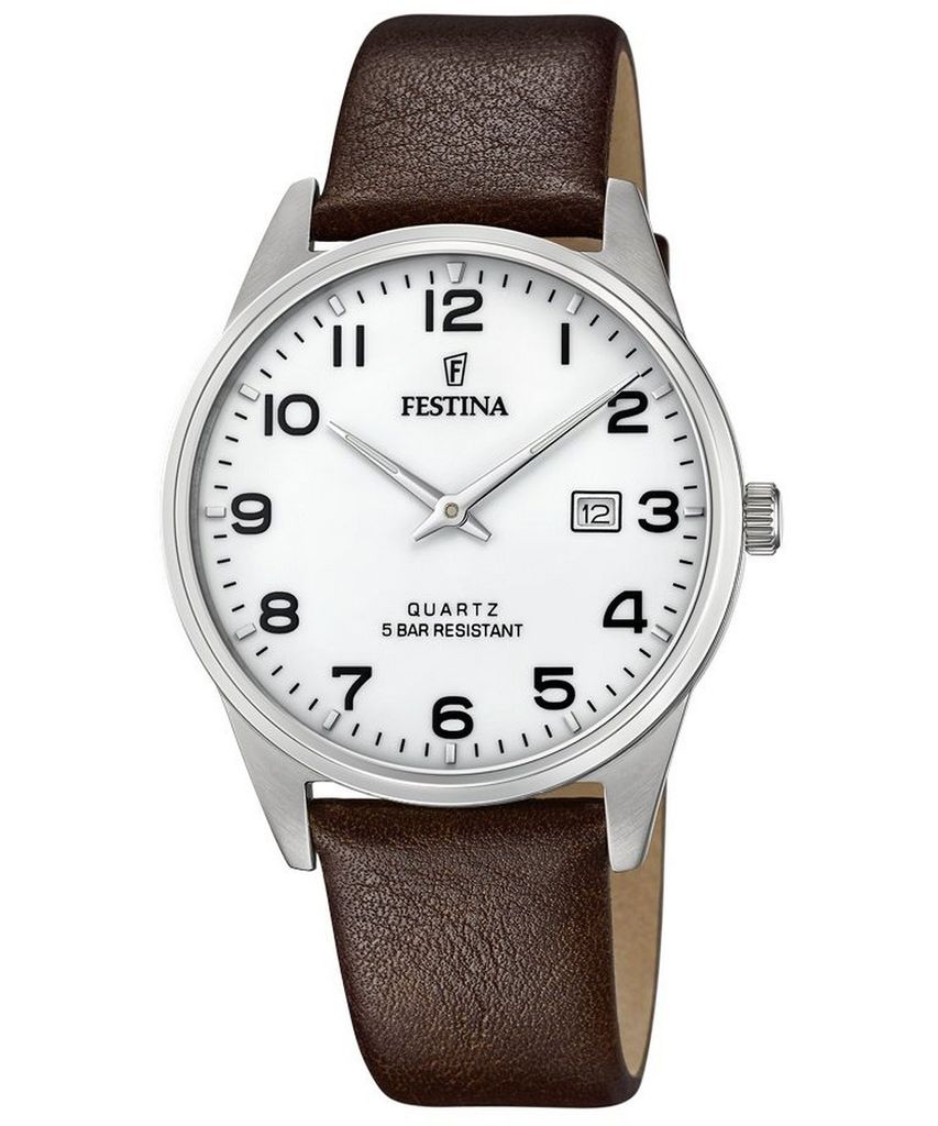 Festina Herren Analog Quarz Uhr mit Leder Armband F20512/1