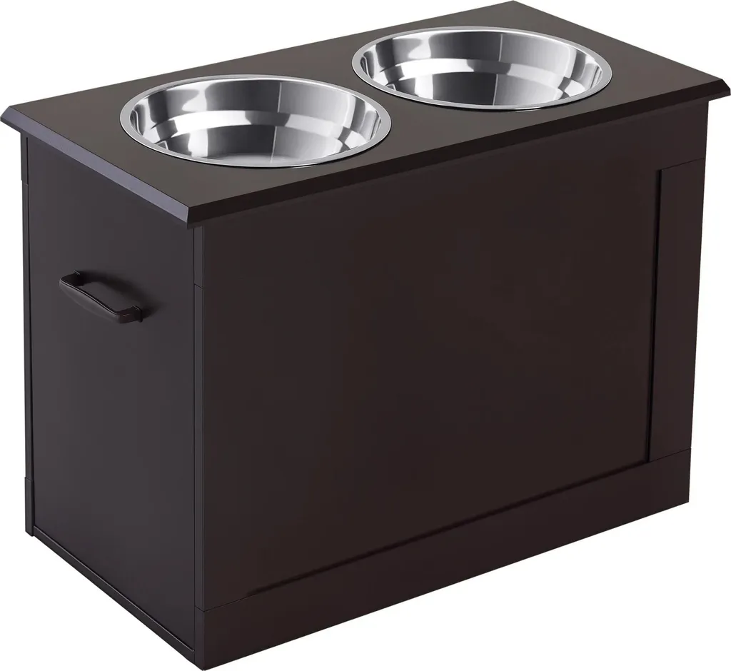 Gamelle surélevée pour chien anti-glisse avec coffre de stockage 2x2000 ml