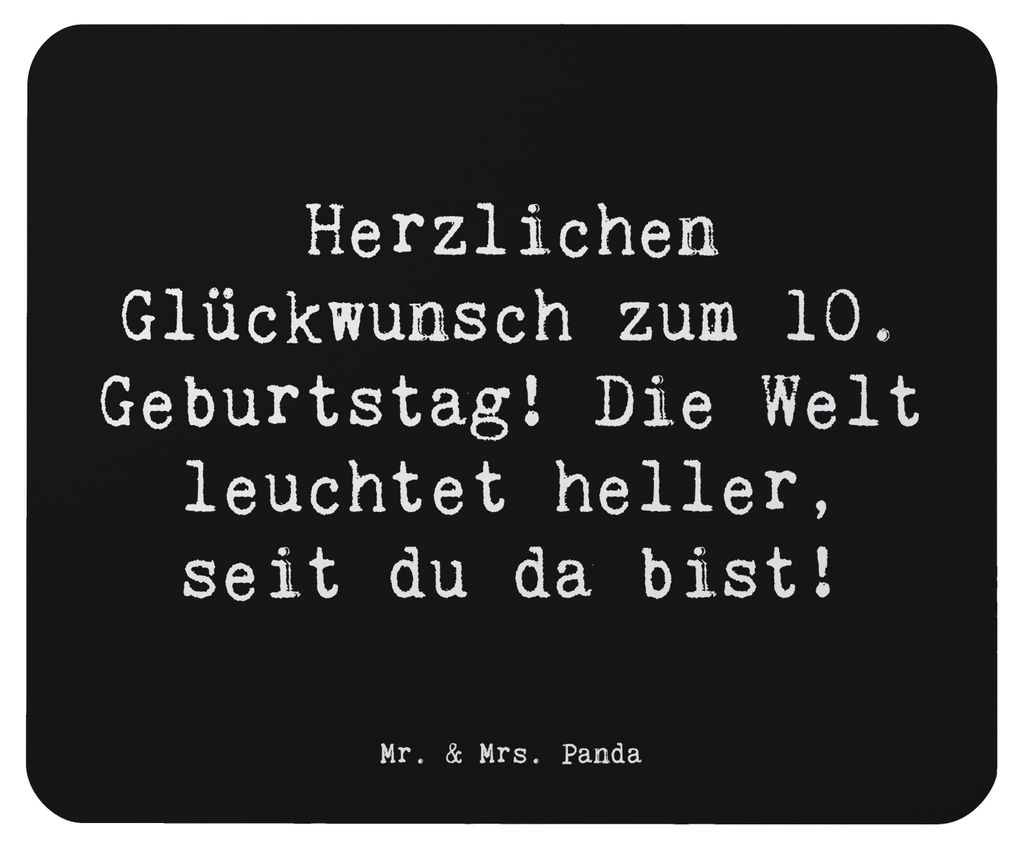 Mr. & Mrs. Panda Mouse Pad Spruch 10. Geburtstag Jubiläum - Schwarz - Geschenk, Party, Geburtstagsgeschenk, Alter, inspirierende Nachricht, Mousep...