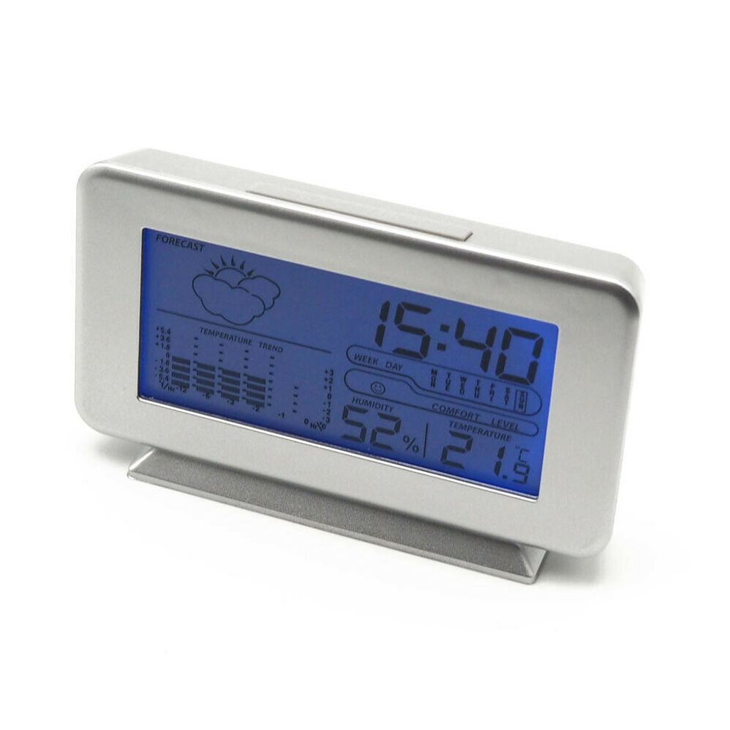 Digital Wecker Tischuhr LCD Wetterstation Tischwecker Alarmwecker Thermometer 