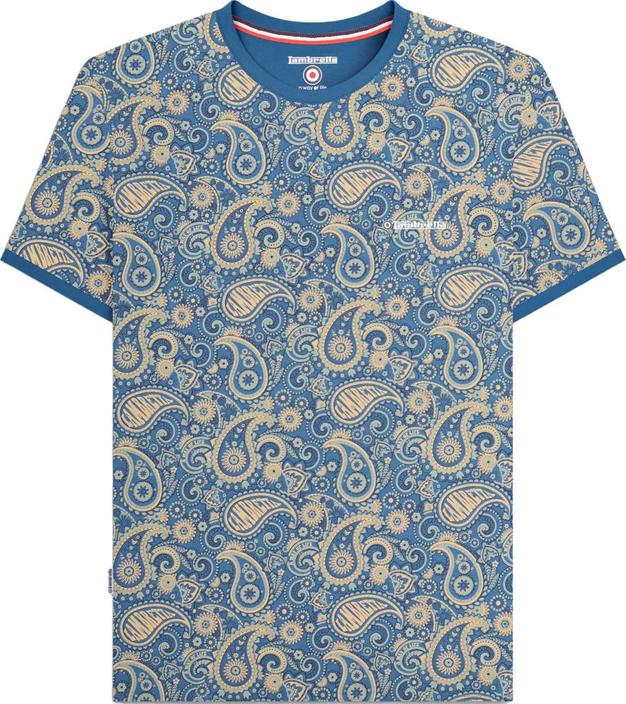 Lambretta - "SS25" T-Shirt für Herren LB259 (3XL) (Dunkelblau/Cremefarbe)