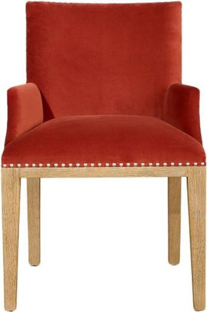 Zeitgenössischer Stuhl aus Gummibaumholz und Samt