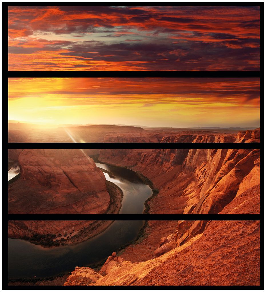Wallario Möbelfolie / Aufkleber, geeignet für Ikea Malm Kommode mit 4 Schubfächern - Grand Canyon bei Sonnenuntergang