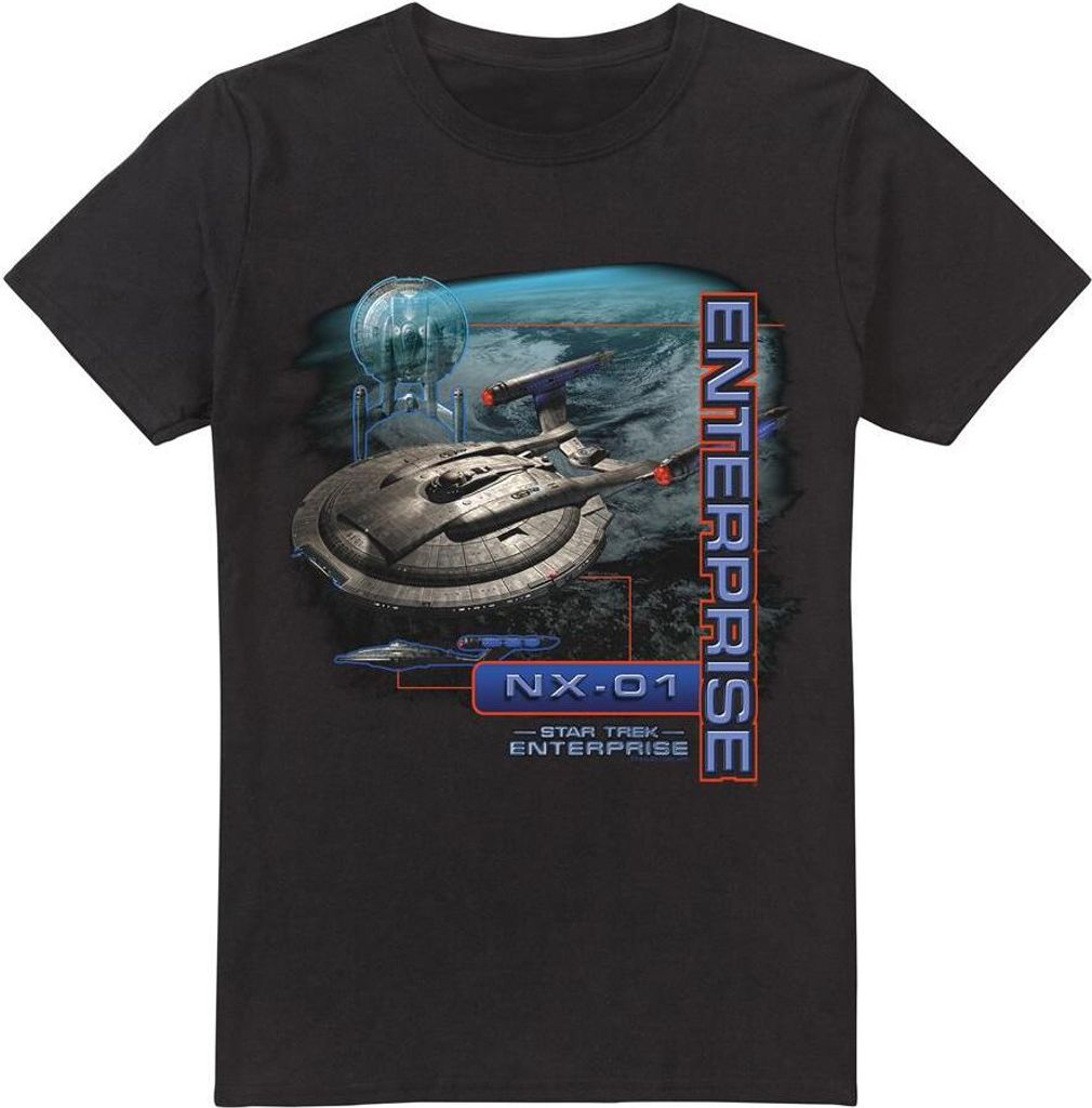 Star Trek - "Enterprise NX 01" T-Shirt für Herren TV5842 (3XL) (Schwarz)