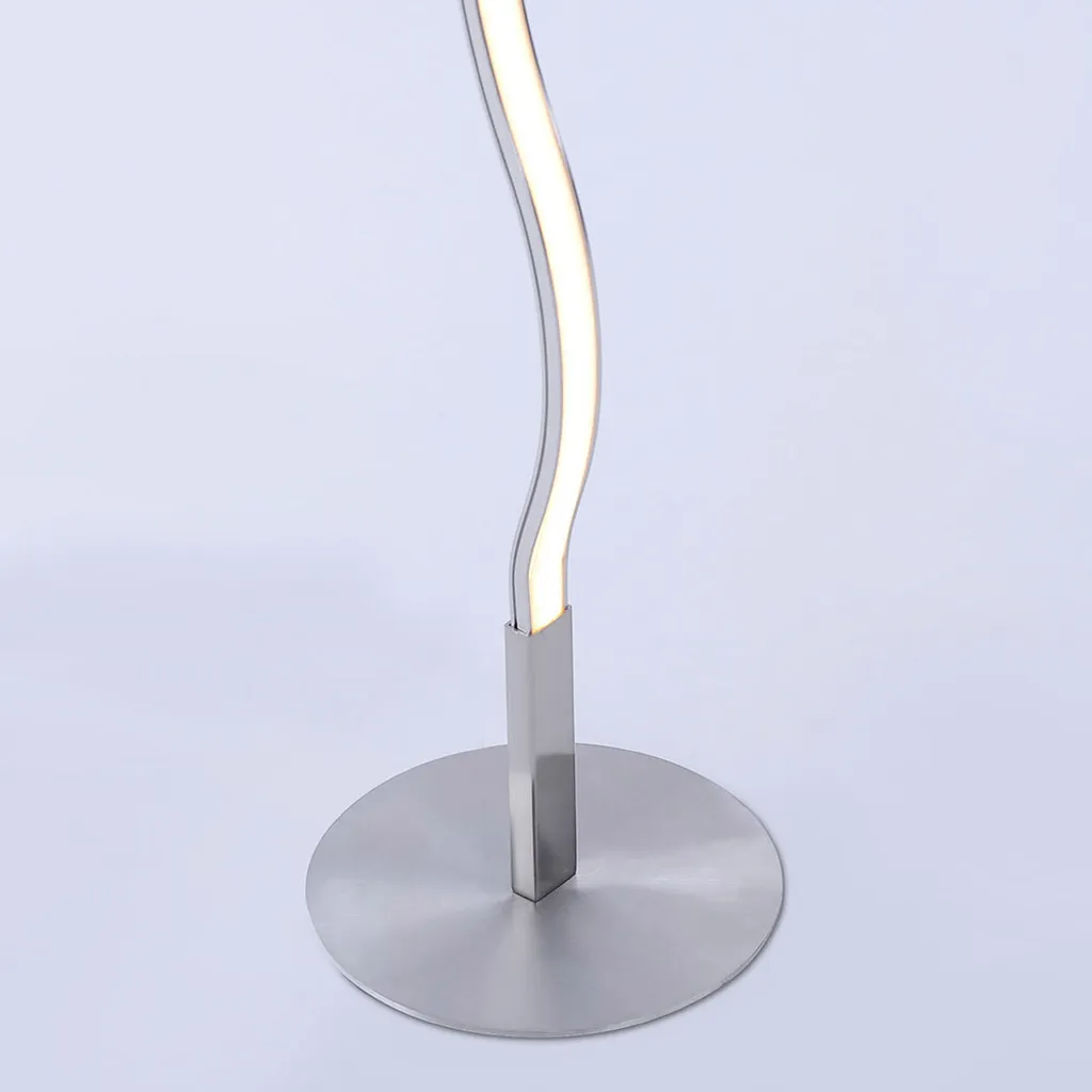 Lampadaire Design Vague Argenté avec LED Intégrées 120cm - Forme Incurvée - 16