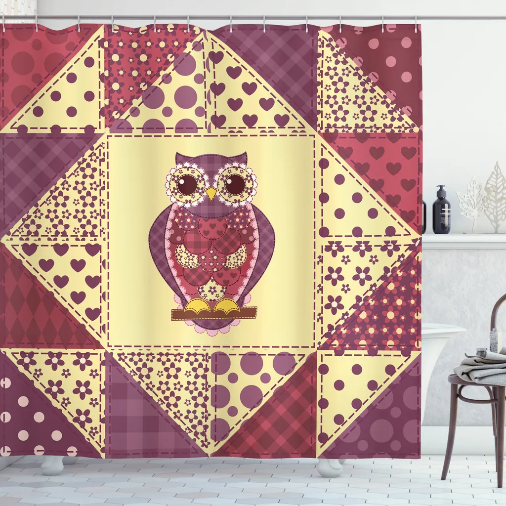 Tenda Doccia ABAKUHAUS Bio-Antisettica - Gufo Notturno 175x180cm