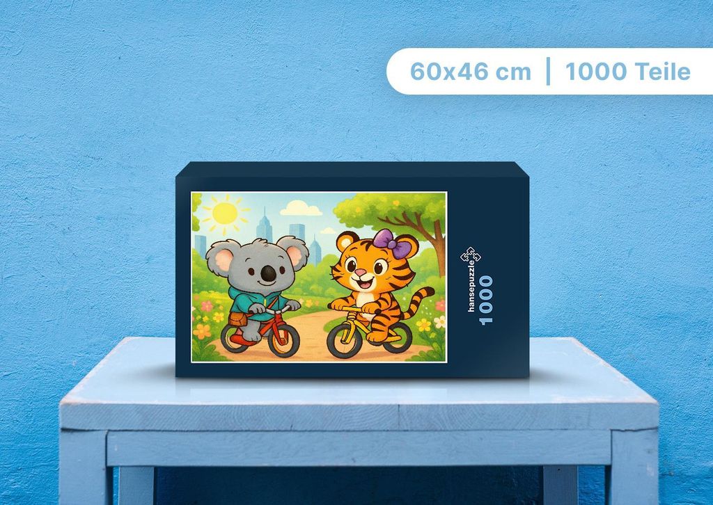 hansepuzzle 111211 - Kiki und Tina Puzzle, 1000 Teile, Kinder, 60,0 x 46,0cm mit hochwertiger Aufbewahrung, Kartonbox & Beutel