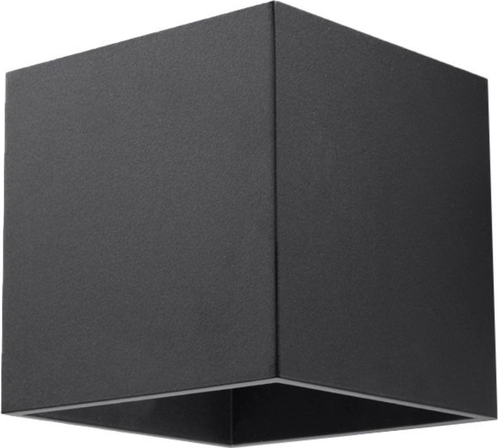 Wandleuchte QUAD 1 schwarz 1xG9 8W Aluminium 10x12x10cm Sollux Lighting