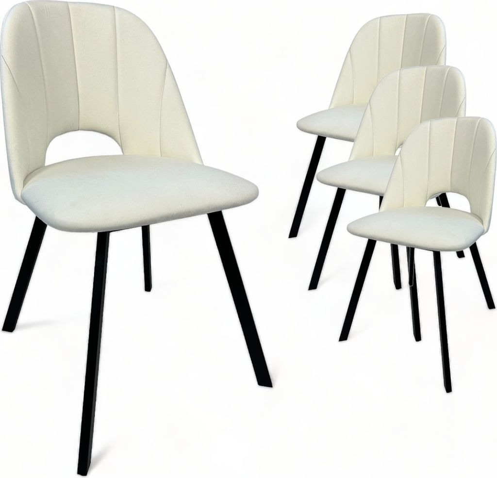 4x MAYA II Polstersessel Stuhl Metall Schwarz + Leichtes Material