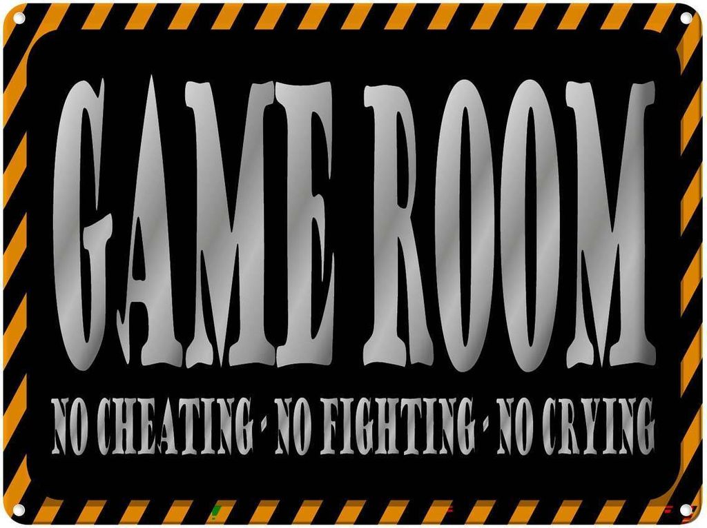 vianmo Blechschild 30x40 cm Game Room no cheating crying Warnschild Hinweisschild Sicherheit Vorsicht
