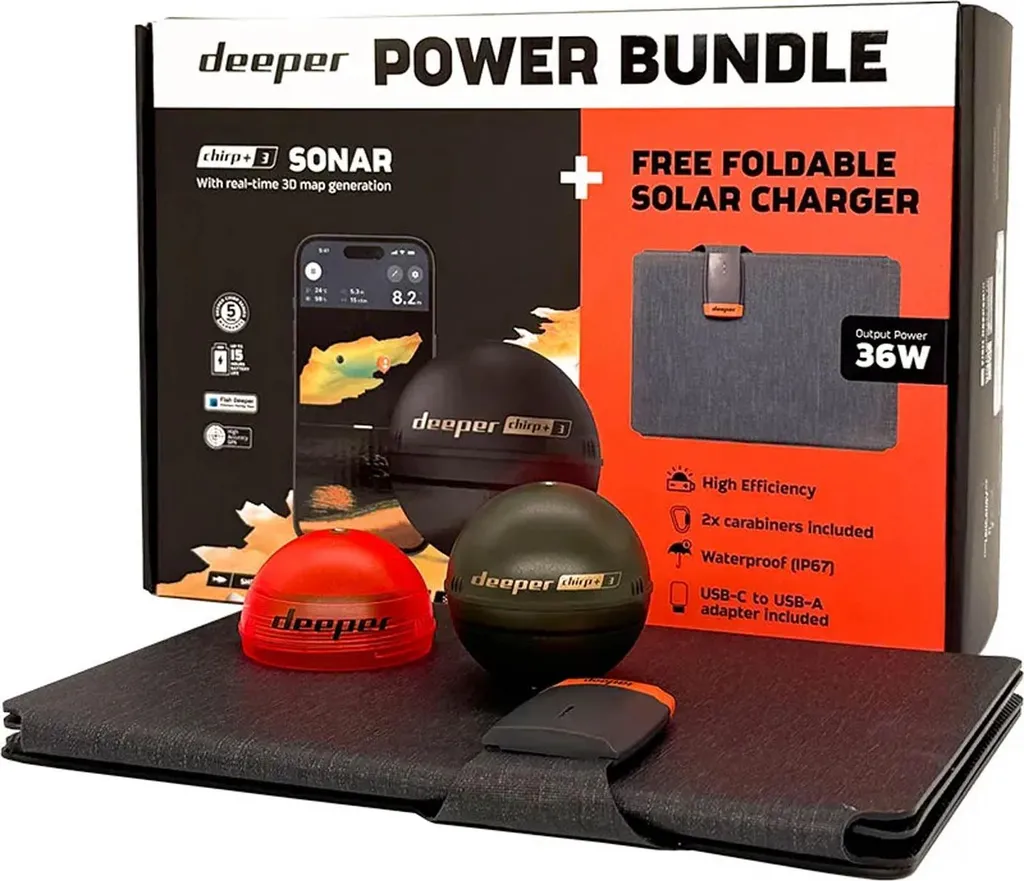 Deeper Chirp+ 3 Sonar Intelligent : Autonomie Solaire et Portée 120m