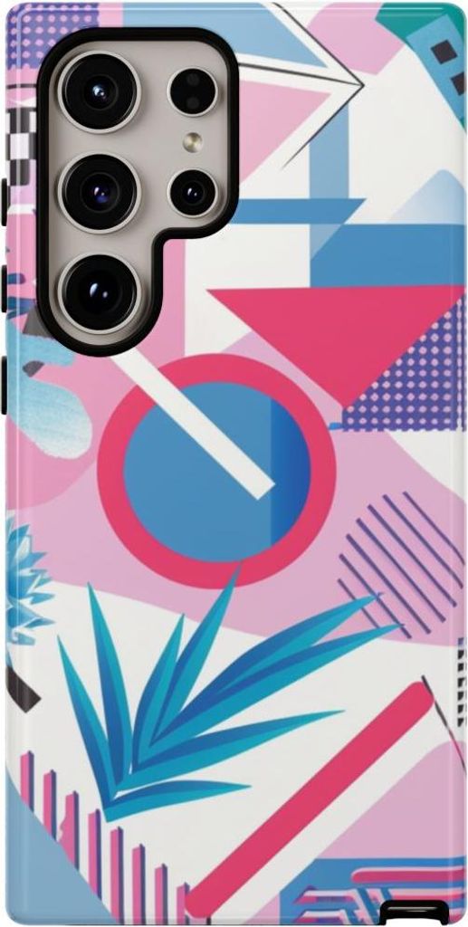 Buntes geometrisches Muster – Hülle Kompatibel mit Samsung Galaxy S24 Ultra