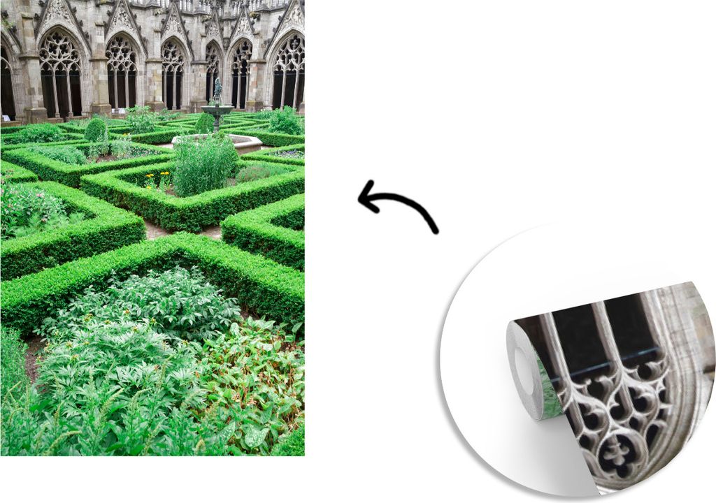 MuchoWow Fototapete für Wohnzimmer oder Schlafzimmer Wandtapete Vinyl Motivtapete Garten - Domtoren - Utrecht - 175x260 cm - Vinyltapete