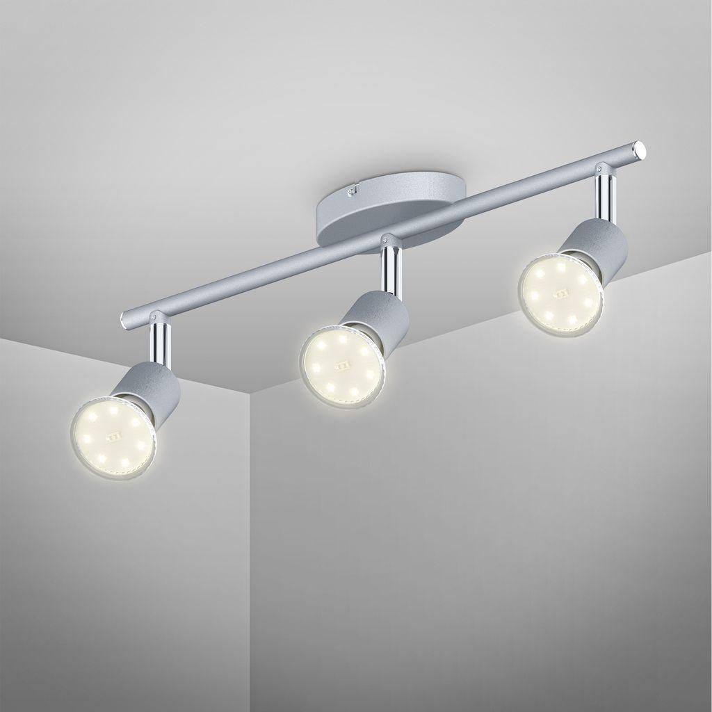 B.K.Licht plafonnier LED 3 spots orientables modernes Image du produit 