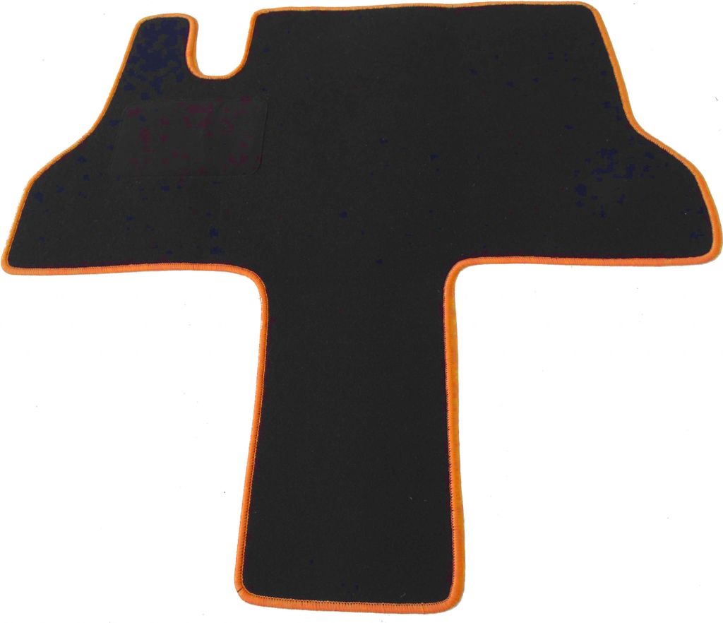 Mertex Automatte Autoteppich kompatibel mit Ducato J5 C25 280/290 Bj. 1981 - 1994 (Capri schwarz, orange)