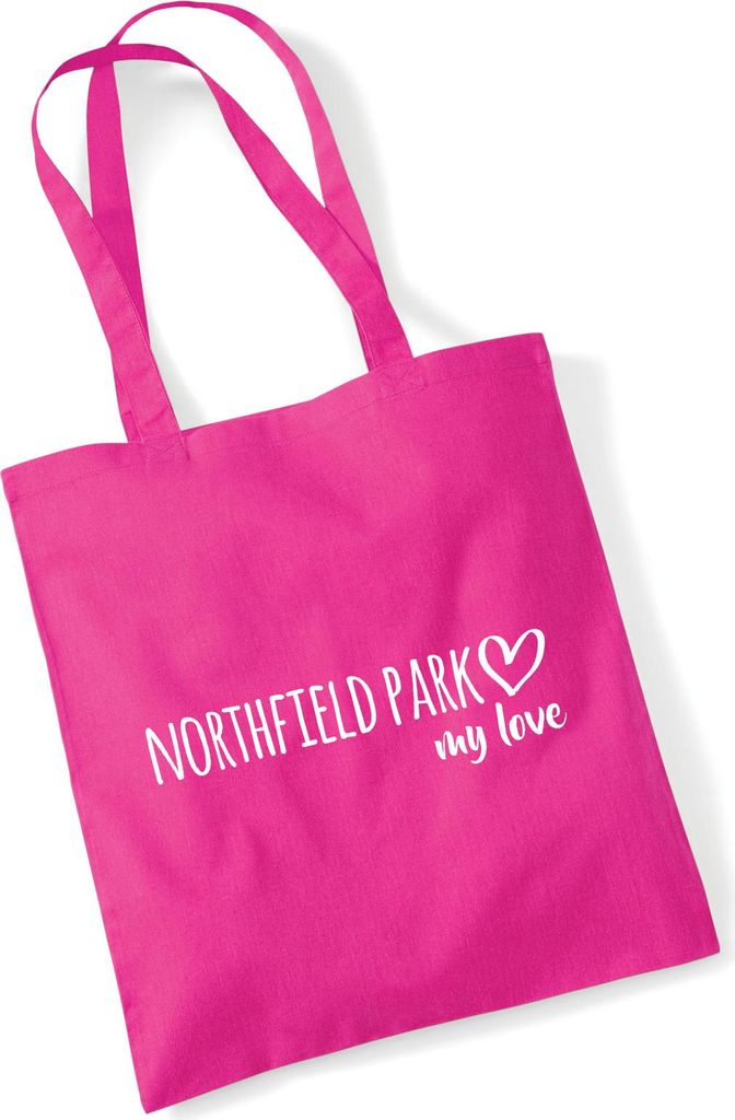 Huuraa Jutebeutel Northfield Park my love 10 Liter Fuchsia Baumwolle Tasche Geschenkidee