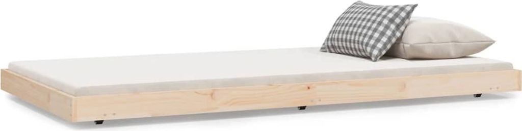 vidaXL Letto in legno massiccio senza materasso 100x200 cm Immagine del prodotto 