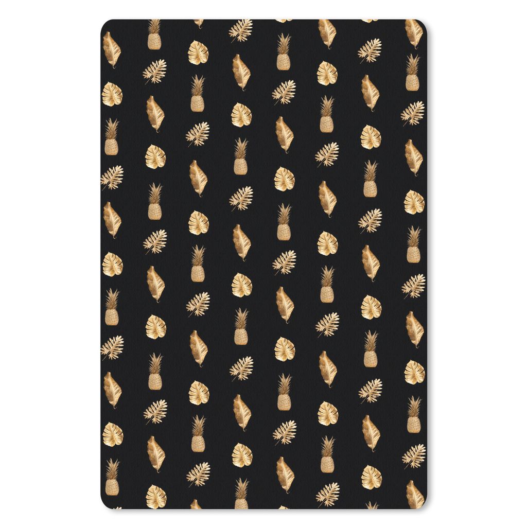 MuchoWow Mauspad Mousepad Blätter - Muster - Gold 40x60 cm - Mousepads - Maus Mat - Pad - Mausunterlage - Schreibtisch Accesoire