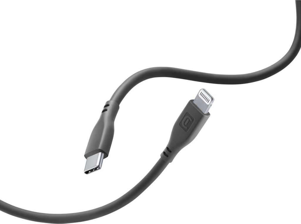 Cellularline Lade- und Datenkabel Soft 120cm USB Type-C auf Apple lightning bla USBDATASOFTC2LMFIK