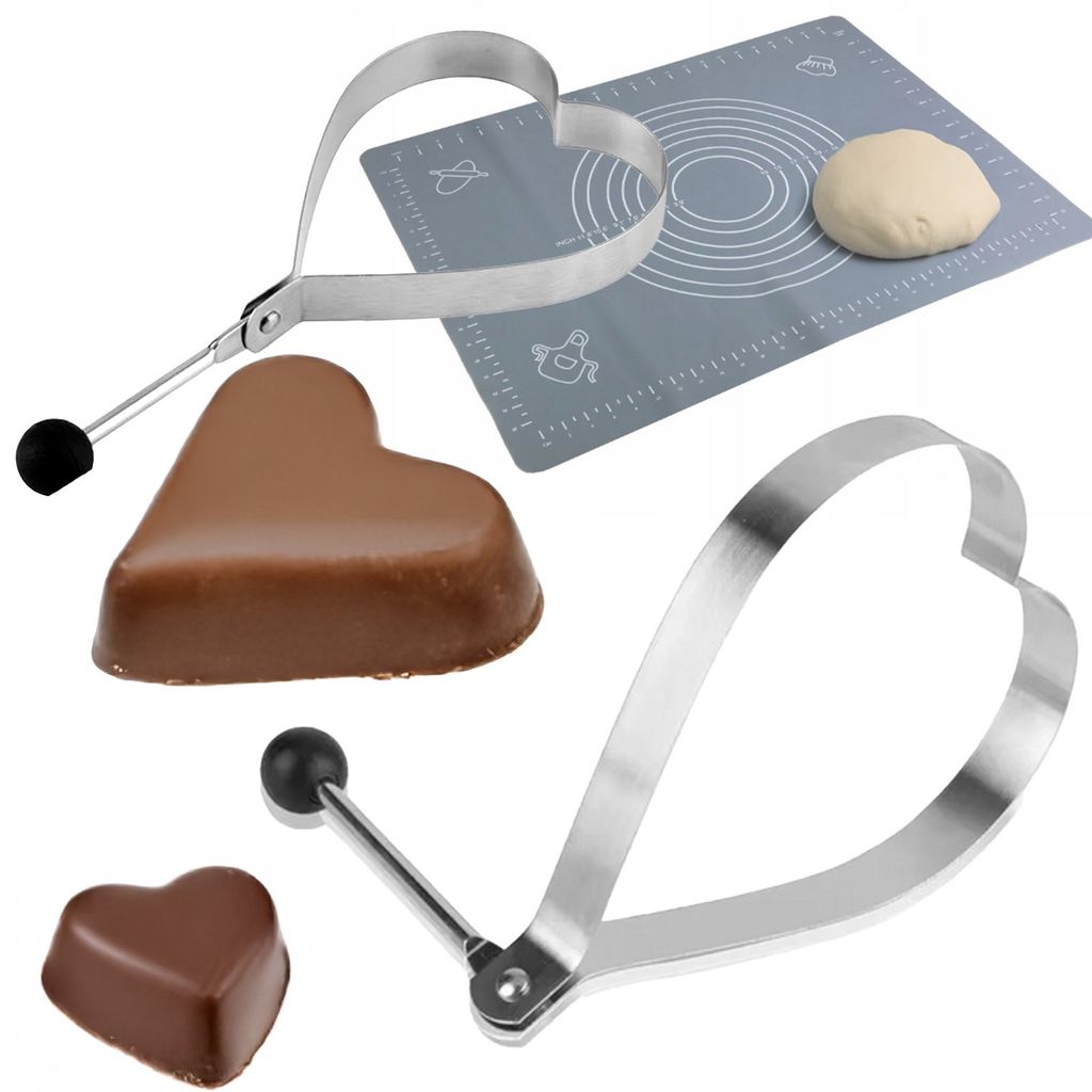 Set Keksform Backform Herz-Ausstechform Teigrollmatte Knetmatte Aus Silikon