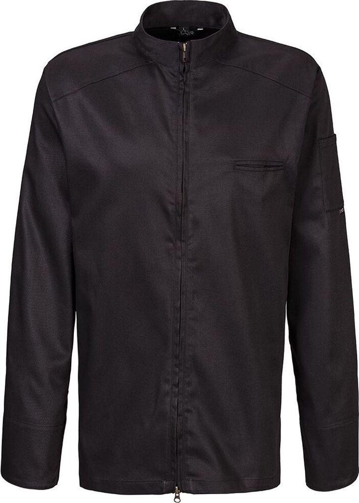 Kochjacke langarm, 2-wege RV, Fb. schwarz, Gr. 2XL : 2XL : 65% Polyester 35%Baumwolle 220 g/m² : schwarz