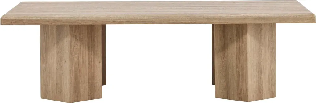 Table basse Lillehammer Oak Beige - Grande table robuste 80x140x40 cm