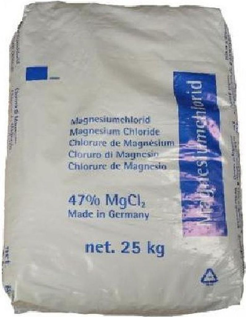 A white bag of magnesium chloride.