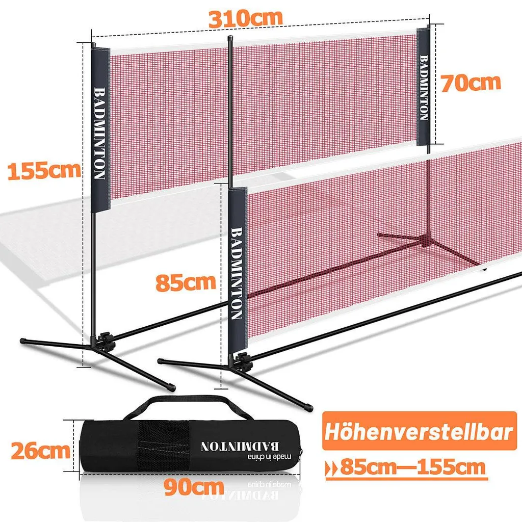 Filet de badminton Ikodm en polypropylène et structure acier galvanisé - 2