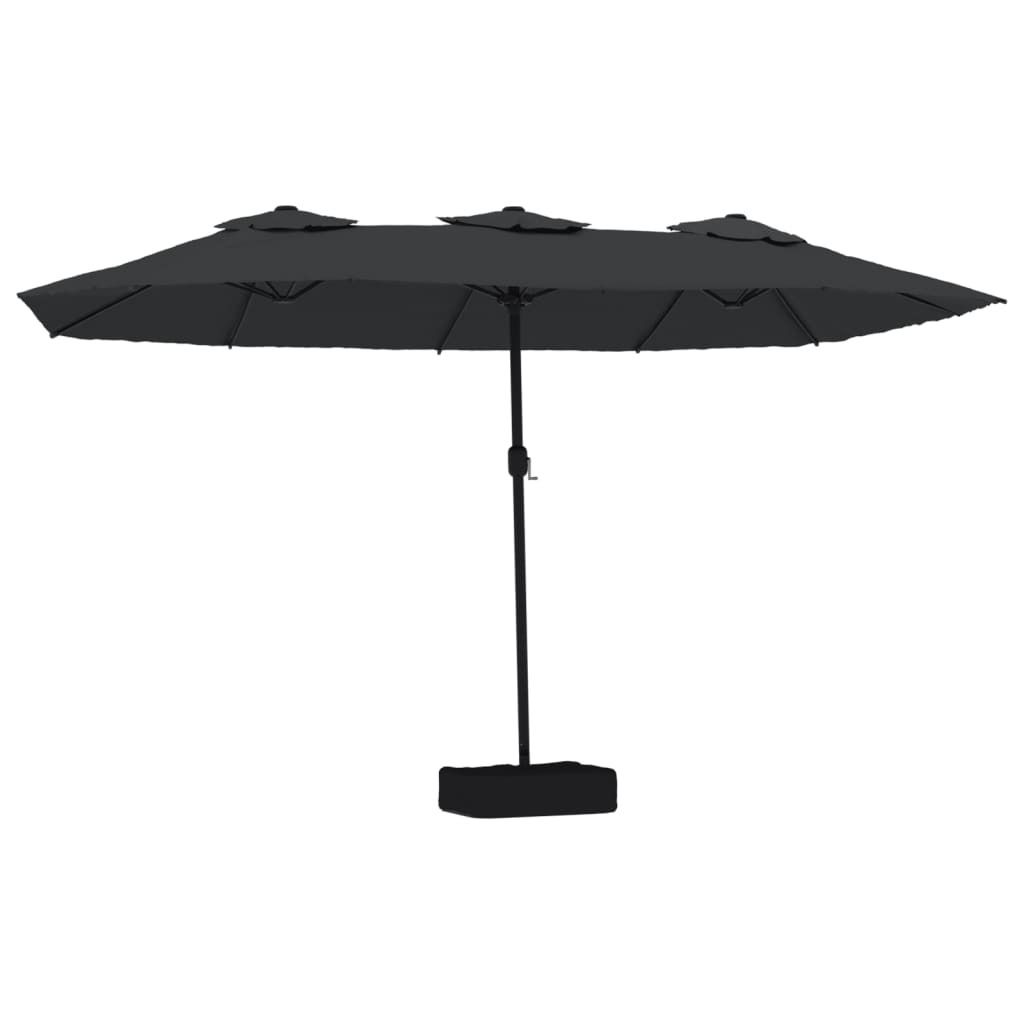 vidaXL Parasol double avec lampes LED Noir 449x265 cm Image du produit 