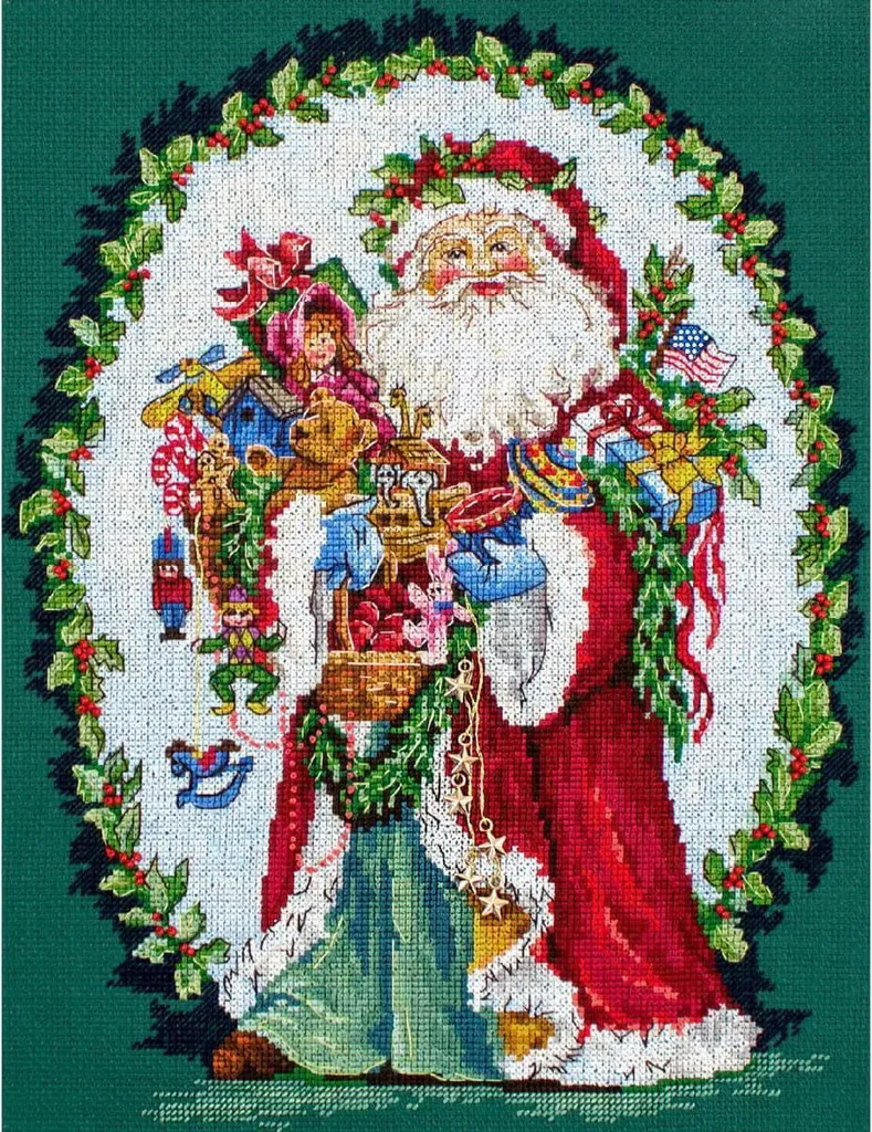 Tableau à broder Jolly Saint Nick Letistitch 29x22cm toile Aida