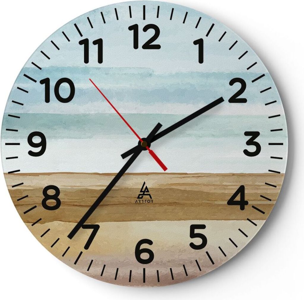 Wanduhr - Rund - Glasuhr - Abstraktion Gürtel Gold - 30x30cm - Schleichendes Uhrwerk - Lautlos - zum Aufhängen bereit - Dekoration Modern - Wandd...