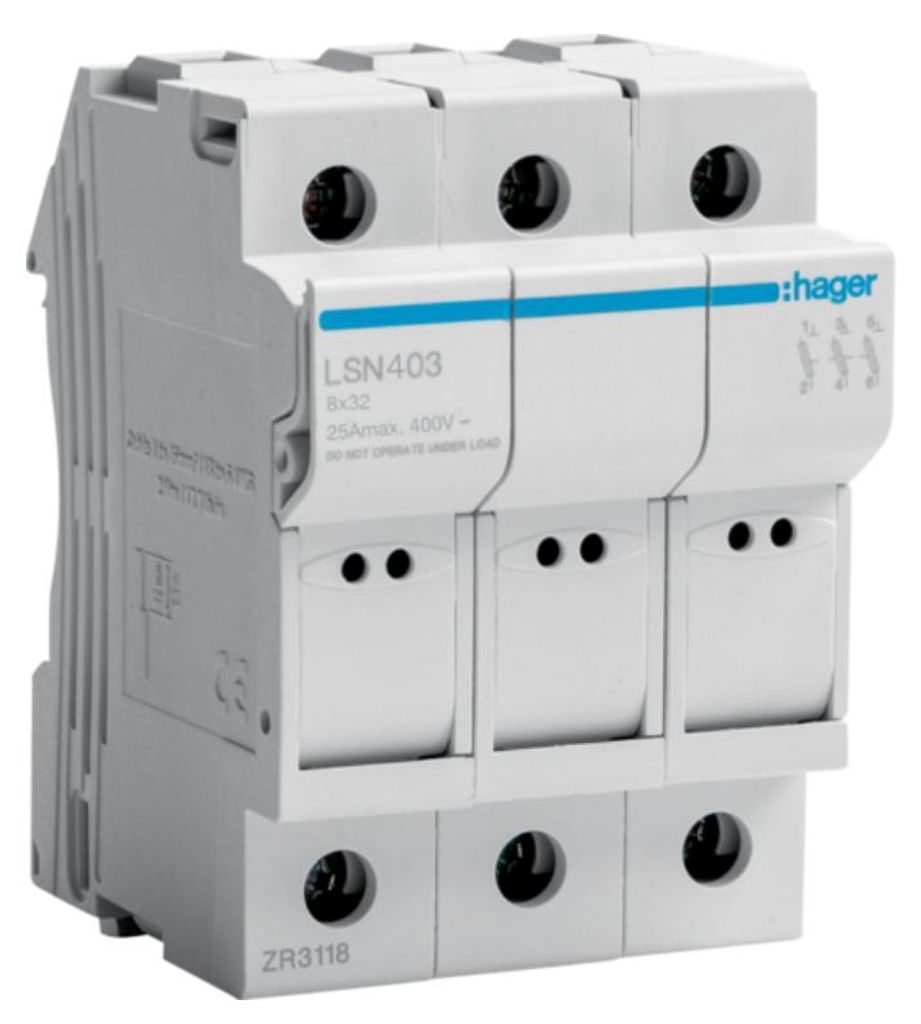 Hager Sicherungselement 3P 25A 400V L32 3PLE Produktbild 