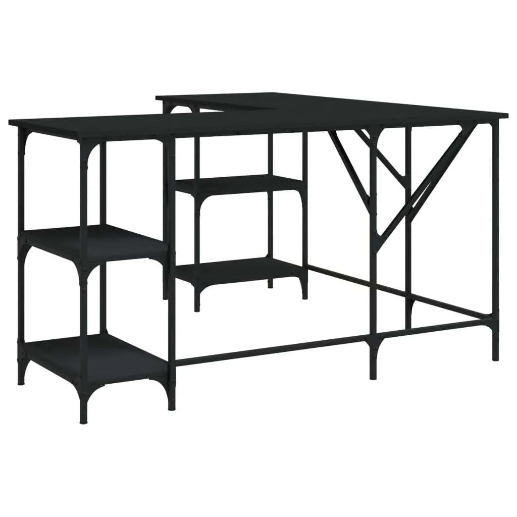 Scrivania da Studio Nera 139x139 cm - Eleganza in Materiale Ligneo