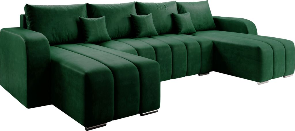 MIRJAN24 Ecksofa Pufetto U, Eckcouch mit Bettkasten und Schlaffunktion, Polstersofa, U-Form vom Hersteller (Farbe: Manila 35)