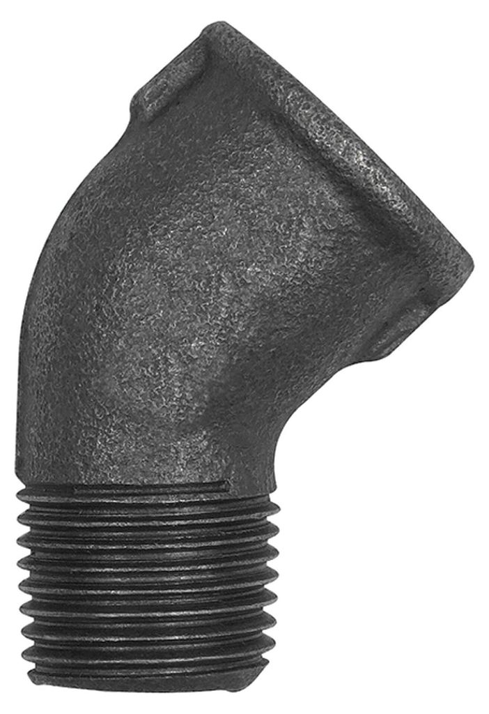 Riegler Winkel 121, 45°, Rp 1 1/4 i., R 1 1/4 a., Temperguss schwarz
