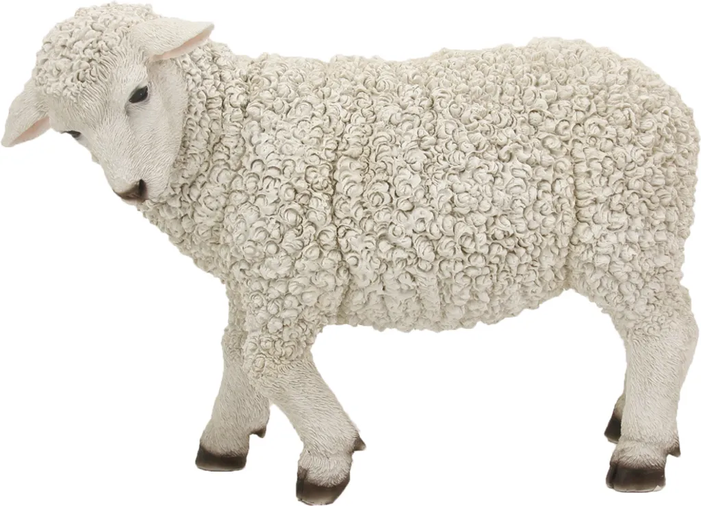 Pecora FADEDA 28 cm - Figura Presepe Professionale Dipinta a Mano