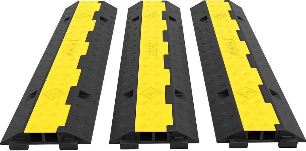 Sistema Protezione Cavi Professionale Nero 3 Pezzi 101x25x5 cm TPE