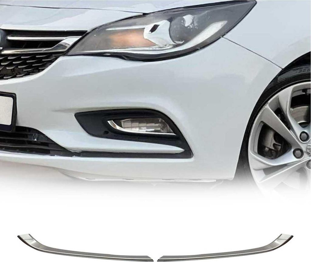 Nebelscheinwerfer Rahmen Umrandung für Opel Astra K Schrägheck Edelstahl 2x