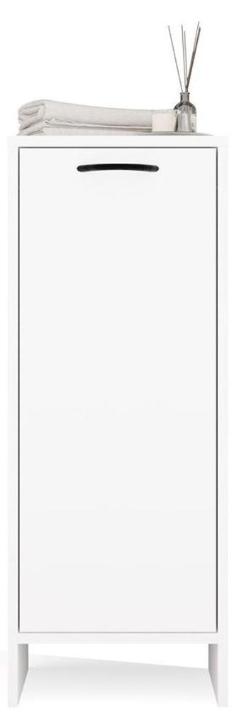 Badezimmerschrank Nina 1D Weiss Regal 3 Fächer 1 Tür Für Produktbild 