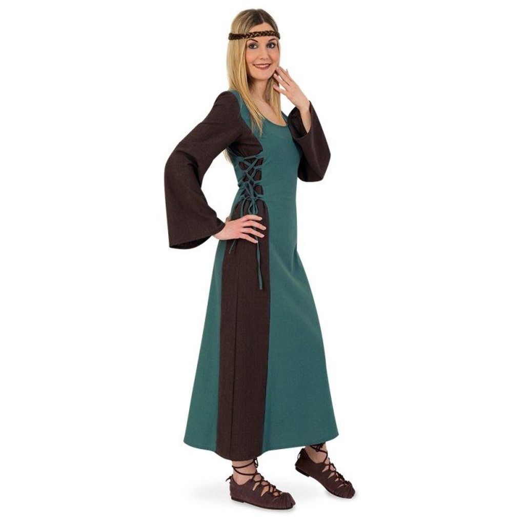 Mittelalter Maid Damen-Kostüm Mittelalter-Kleid Damen-Outfit grün lang (M)