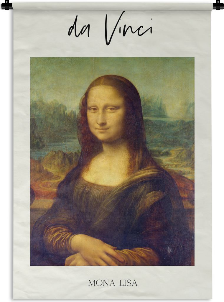 MuchoWow Wandteppich Wandbehang Mona Lisa - Leonardo da Vinci - Kunst 90x135 cm Tapisserie Dekoration Wandtuch - Baumwolle - Wandskulptur