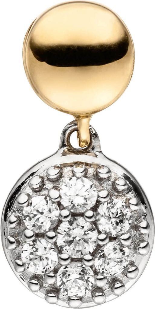 Anhänger Halsschmuck mit weißen Zirkonia 375 Gold Gelbgold Weißgold bicolor