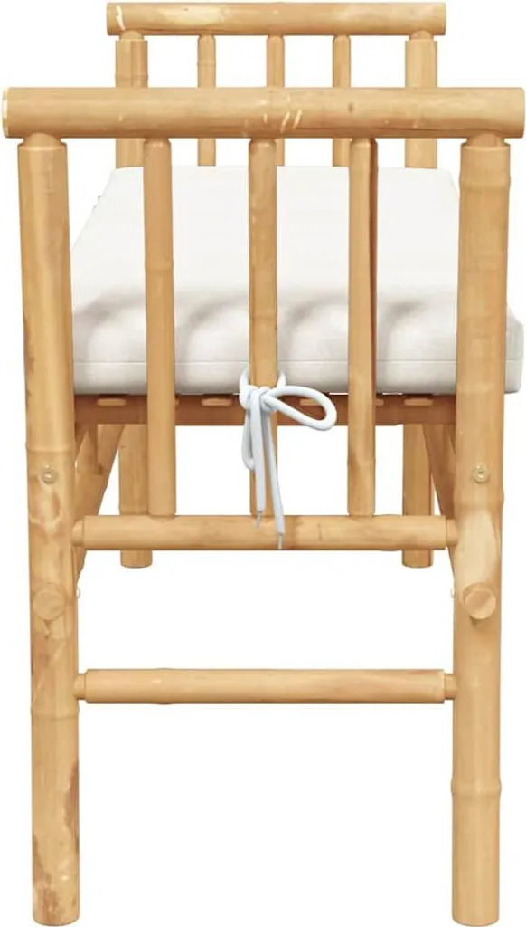 Banc de jardin avec coussins marron en bambou pour balcon vidaXL - 5