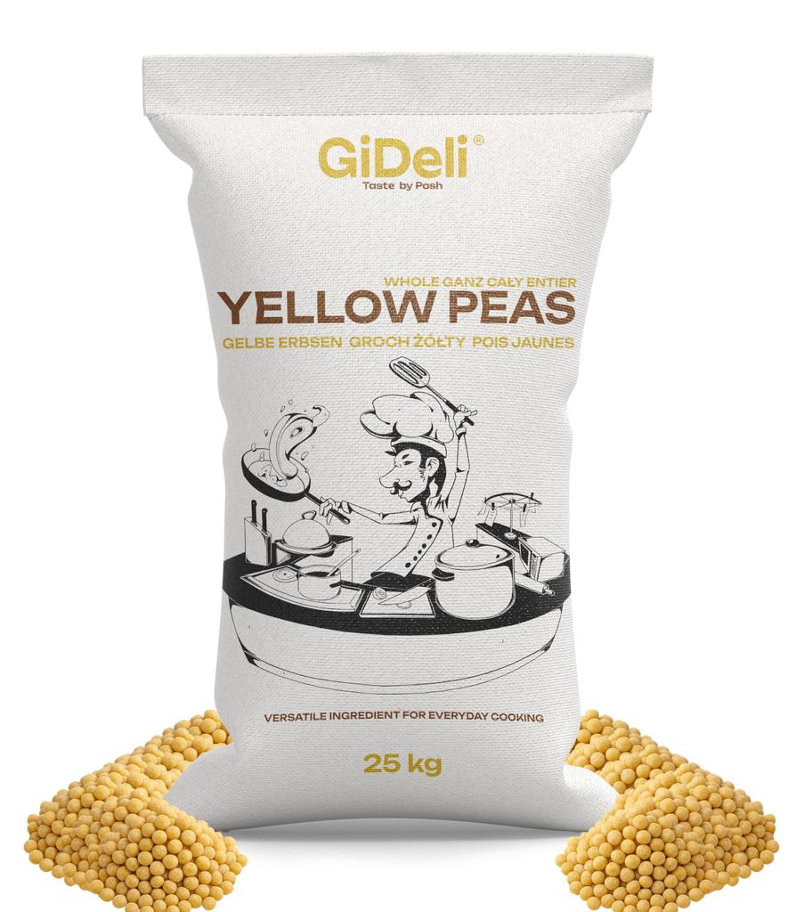 Gelbe Erbsen 25kg Ganze Ungeschält Vegan Protein Naturrein Hülsenfrüchte GiDeli