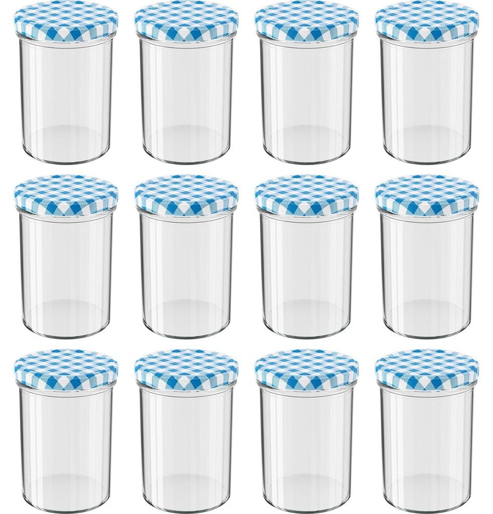 WELLGRO Einmachgläser mit Schraubdeckel - 435 ml, 8,5 x 12 Produktbild 