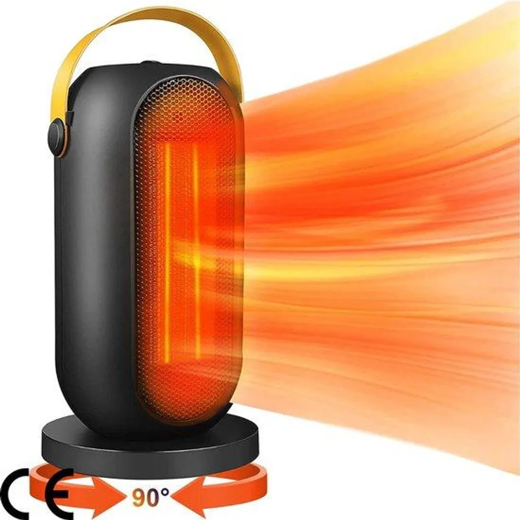 Radiateur soufflant céramique 1200W PTC oscillant 90° pour chambre
