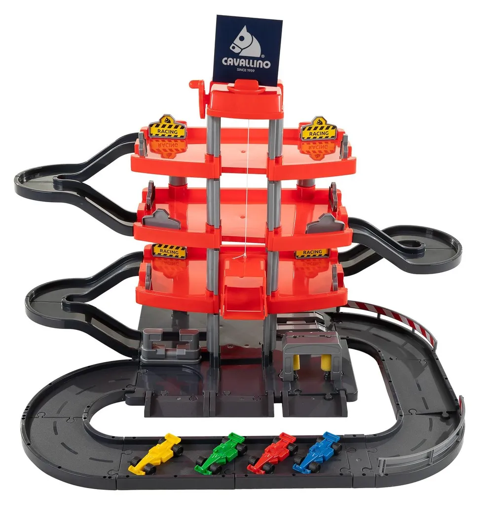 Garage de jeu Cavallino à 4 niveaux avec rampes de course