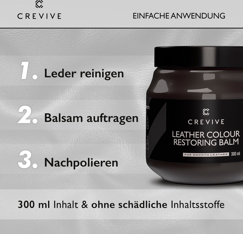 CREVIVE Leder Reparatur Balsam Dunkelbraun 300 ml - Produktbild 4