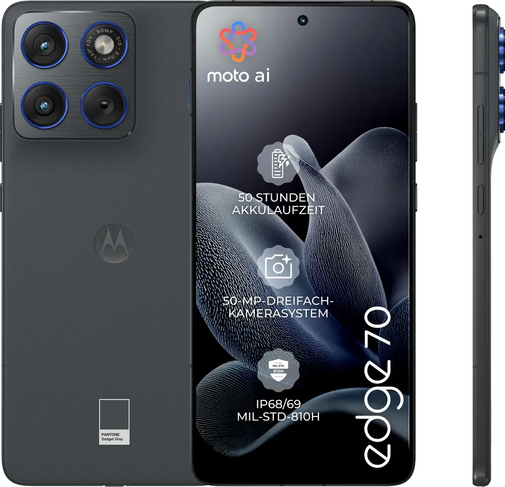 Moto Edge 70 5G Motorola 512Go, mobile double SIM avec 12Go de RAM gris