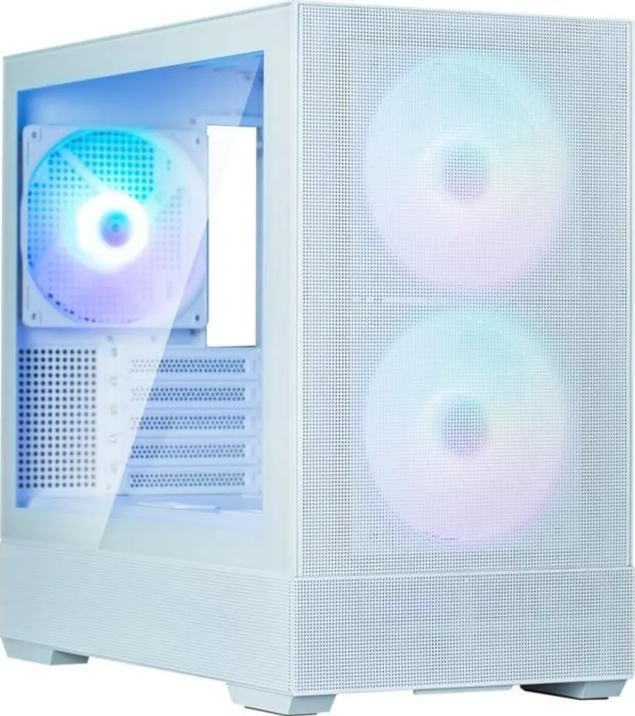 Case PC Mini Tower ZALMAN P30 AIR, Micro ATX/Mini-ITX, 3x140 mm A-RGB, frontale in rete, USB-C/3.0, bianco